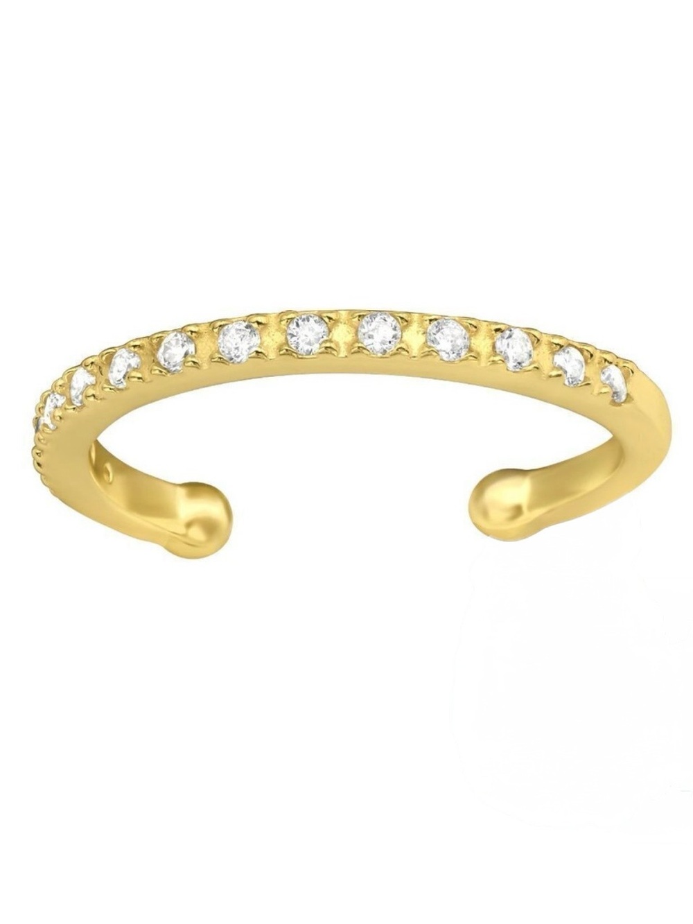 14k Gold Vermeil CZ Ear Cuff